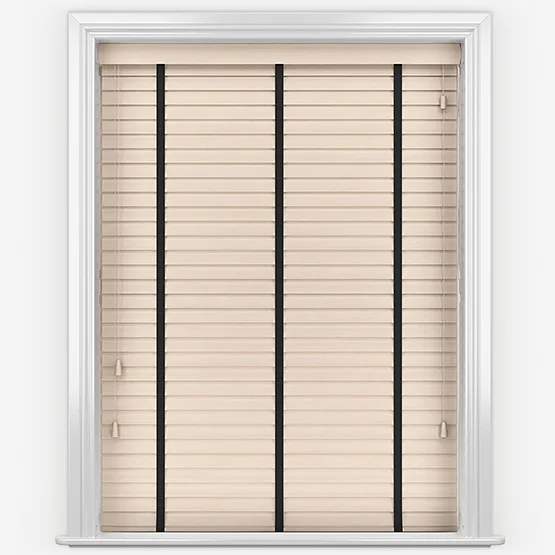 Hikari Bamboo Palm with Black Tapes venetian