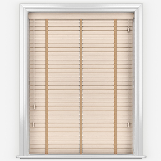 Hikari Bamboo Palm with Mocha Tapes Wooden Venetian Blinds