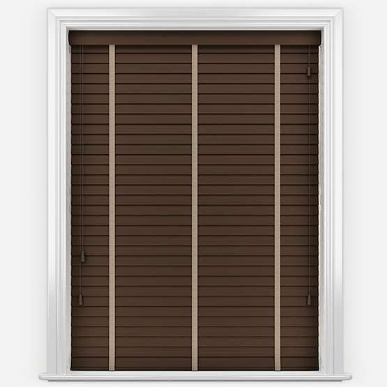 Hikari Bamboo Red Wood with Clay Tapes Wooden Venetian Blinds