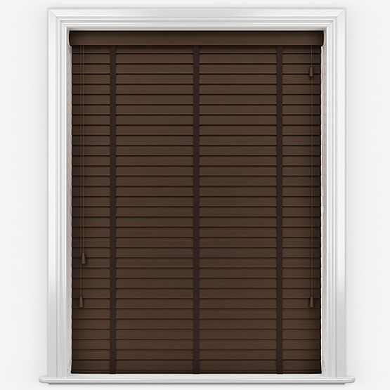 Hikari Bamboo Red Wood with Walnut Tapes Wooden Venetian Blinds