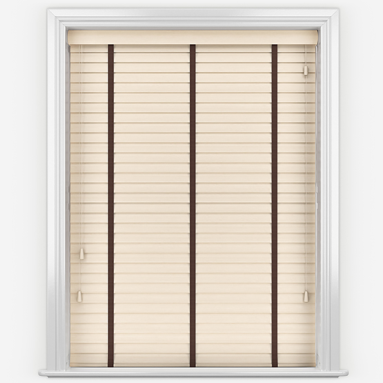 Hikari Bamboo Sandstone with Walnut Tapes Wooden Venetian Blinds