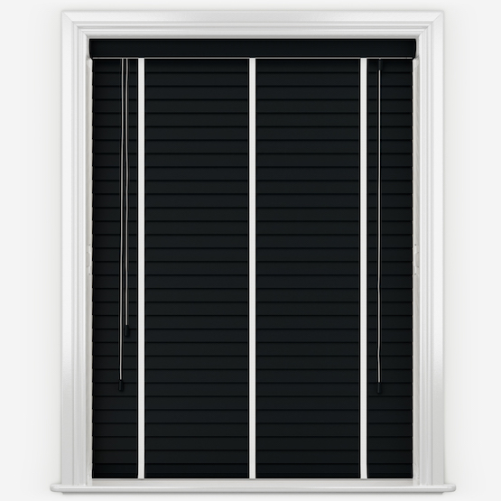 Dalby Carbon with White Tapes Wooden Venetian Blind