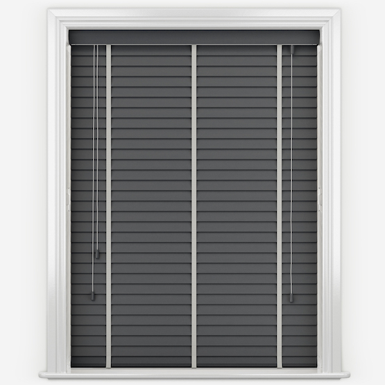 Dalby Graphite Grey with Dove Tapes Wooden Venetian Blind