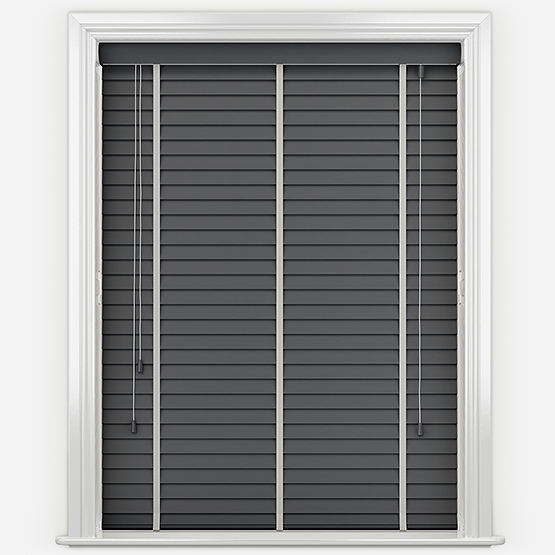Dalby Graphite Grey with Dove Tapes Wooden Venetian Blind