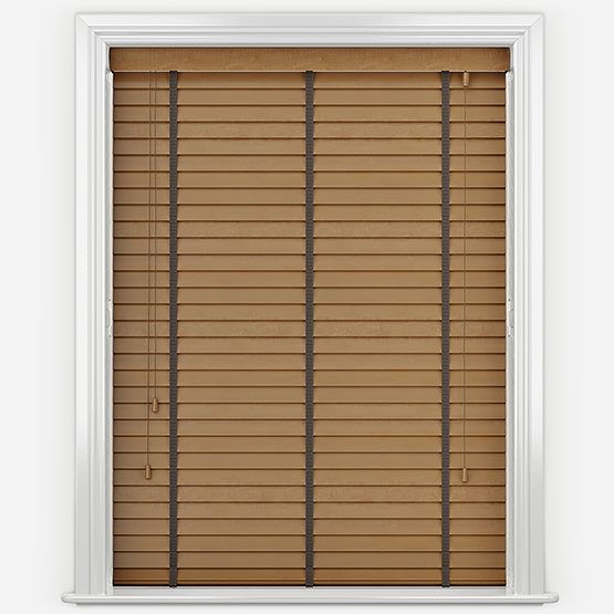 Dalby Honey with Chocolate Tapes Wooden Venetian Blind