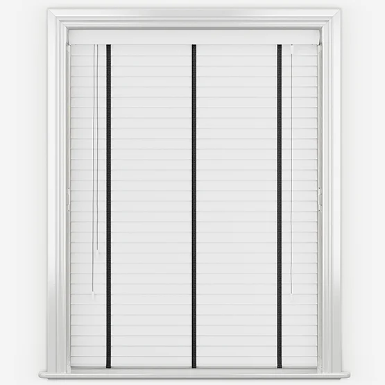 Dalby Pure White with Jet Tapes venetian