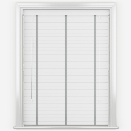 Dalby Pure White with Steel Tapes Wooden Venetian Blind