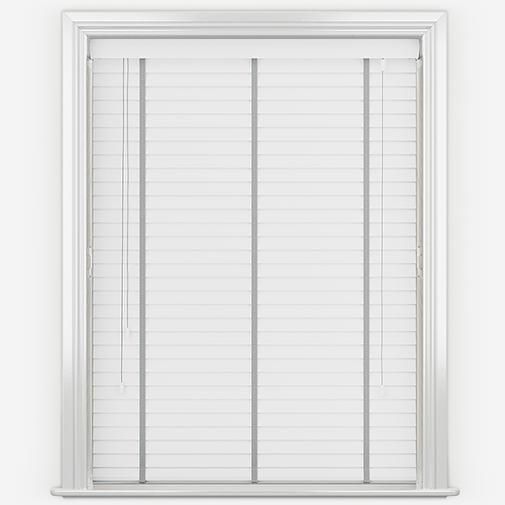 Dalby Pure White with Steel Tapes Wooden Venetian Blind