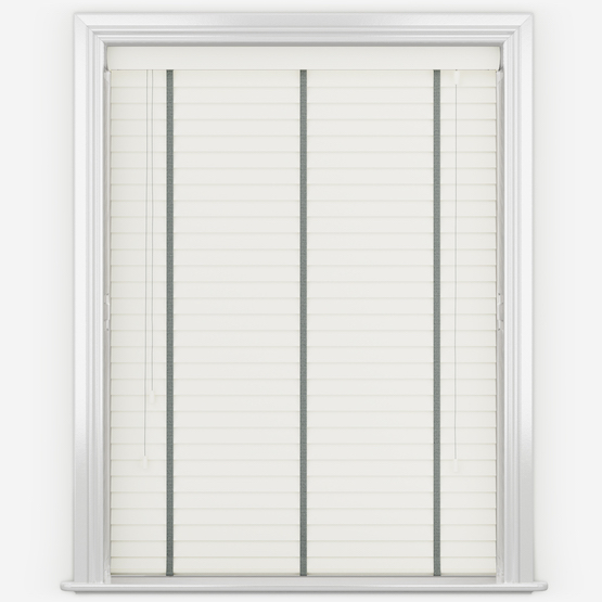 Dalby Soft White with Flint Tapes Wooden Venetian Blind