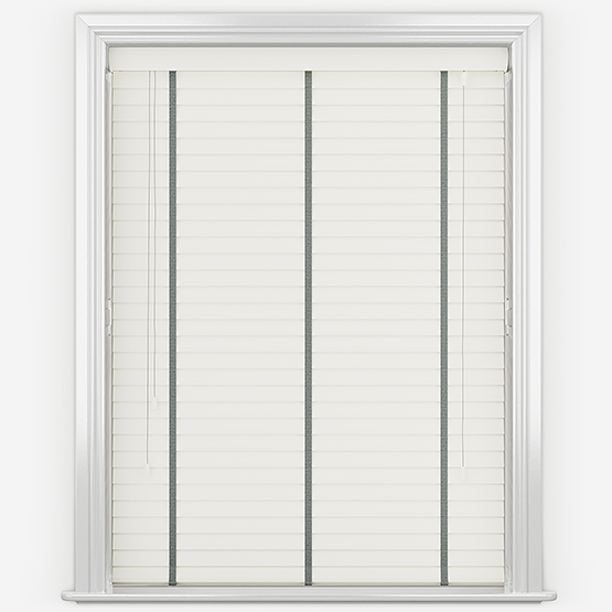 Dalby Soft White with Flint Tapes Wooden Venetian Blind
