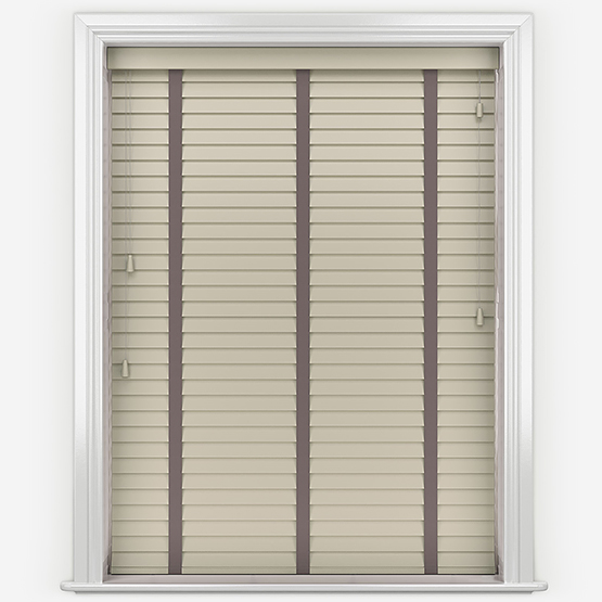 Prime Timberlux Prime Alabaster with Stealth Tapes Wooden Venetian Blinds