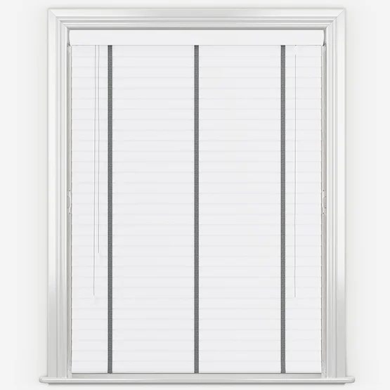 Statement Bright White with Grey Tapes venetian