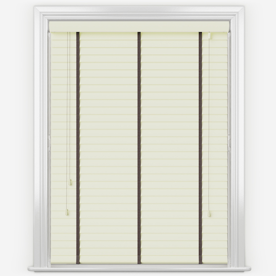 Statement Classic Cream with Chocolate Tapes Wooden Venetian Blind