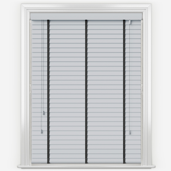 Statement Dove Grey with Jet Tapes Wooden Venetian Blind