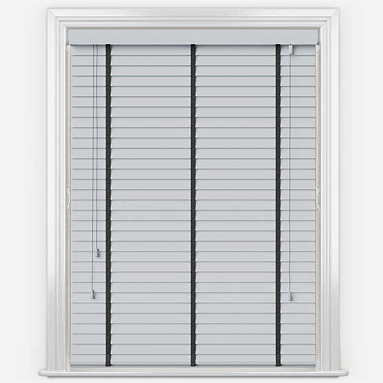 Statement Dove Grey with Jet Tapes Wooden Venetian Blind