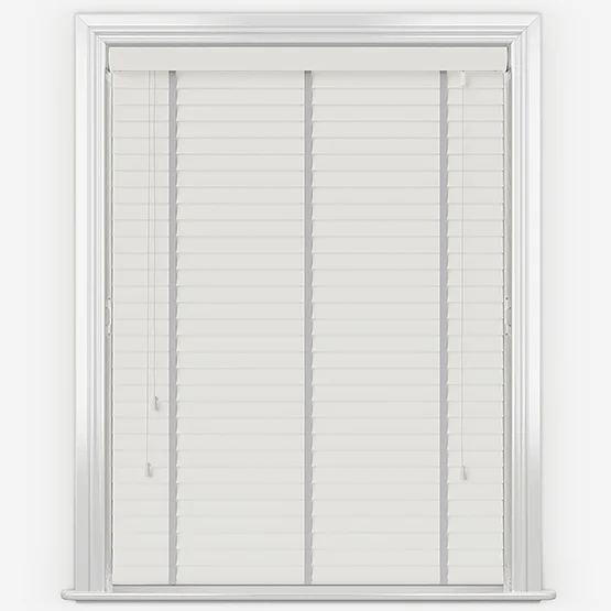 Statement True White with Light Grey Tapes venetian