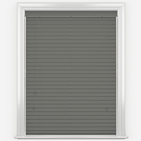 Embossed Slate Grey Wooden Venetian Blind