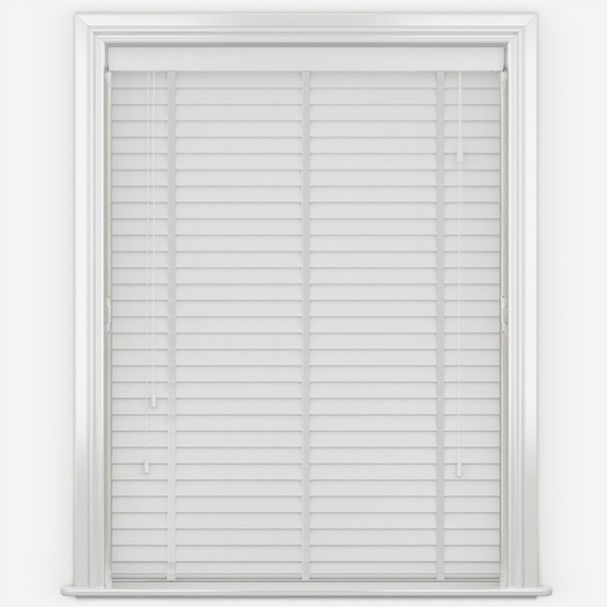 Embossed Bright White with Cotton Tapes Wooden Venetian Blind