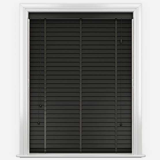 Designer Anthracite with Tapes Wooden Blinds