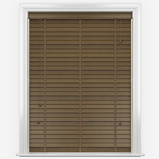 Designer Burnished Oak with Tapes Wooden Blinds