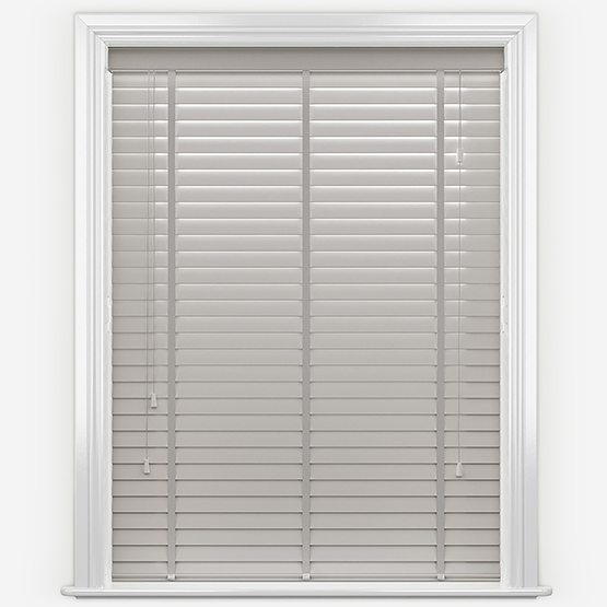 Designer Bright Light Grey with Tapes Wooden Venetian Blind