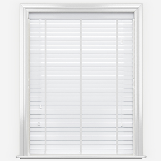 Designer Piano Gloss White with Tapes Wooden Blinds