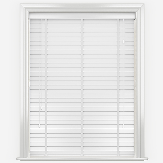 Designer Pure White with Tapes Wooden Venetian Blind