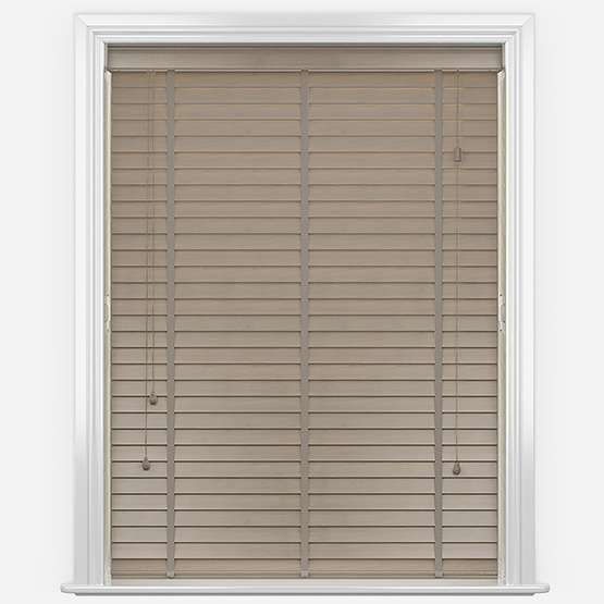 Designer Taupe Grey with Tapes Wooden Blinds