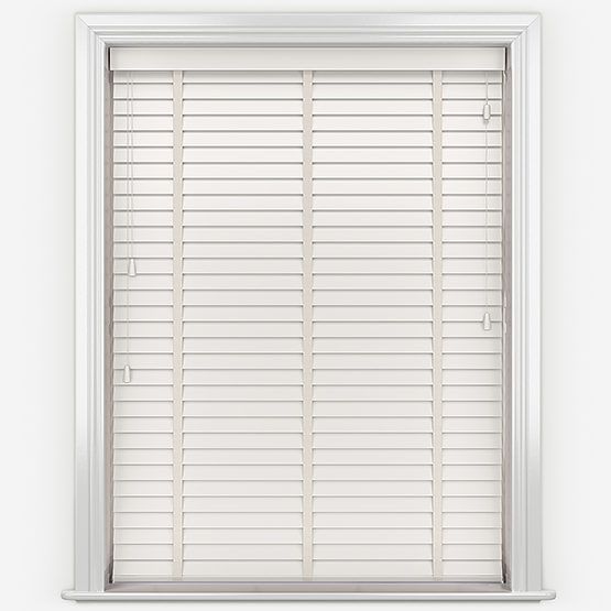 WoodLux Alabaster with Tapes Wooden Venetian Blind