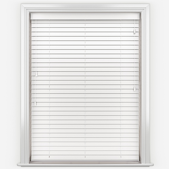 WoodLux Bright White Wooden Blinds