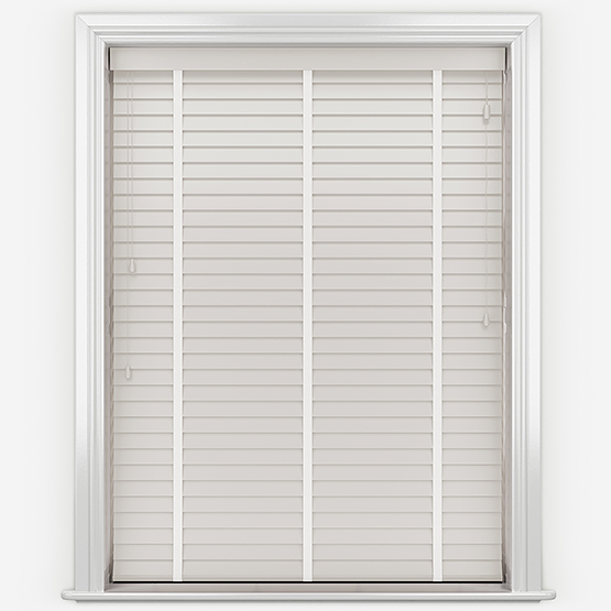 WoodLux Cotton Cream with Tapes Wooden Blinds