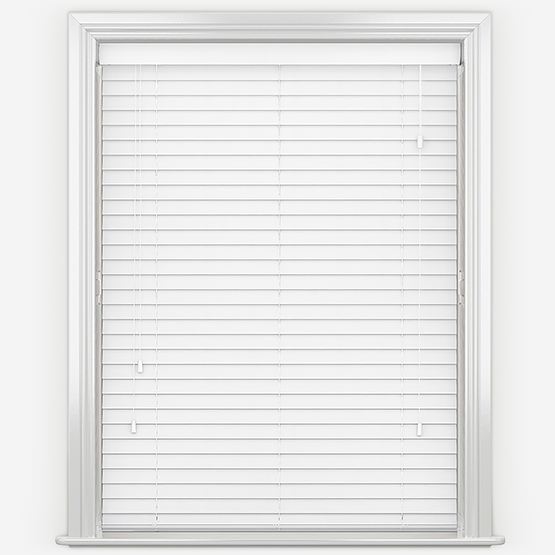WoodLux Fine Grain Brilliant White Wooden Venetian Blind