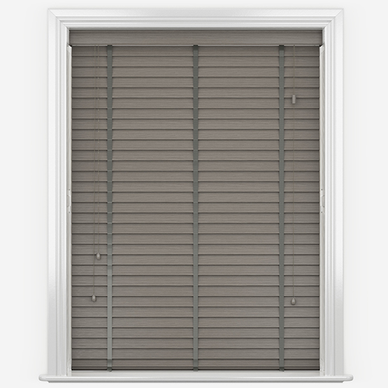 WoodLux Whisper Grey with Tapes Wooden Venetian Blind