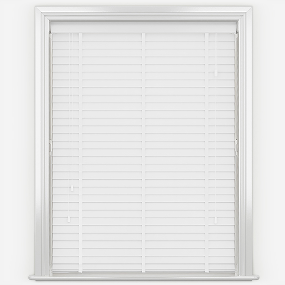 WoodLux Fine Grain Bright White with Tapes  Venetian Venetian Blinds