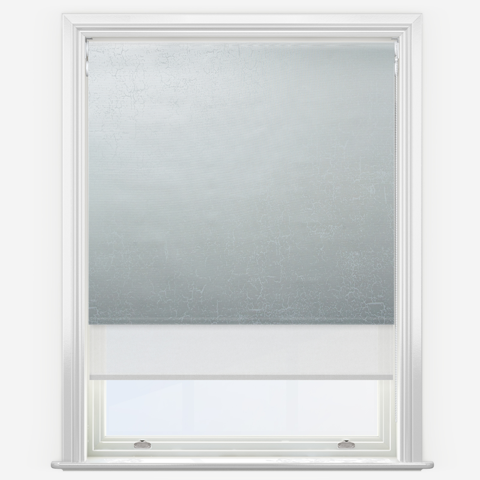 Lahore White & White Double Roller Blind Blinds Direct