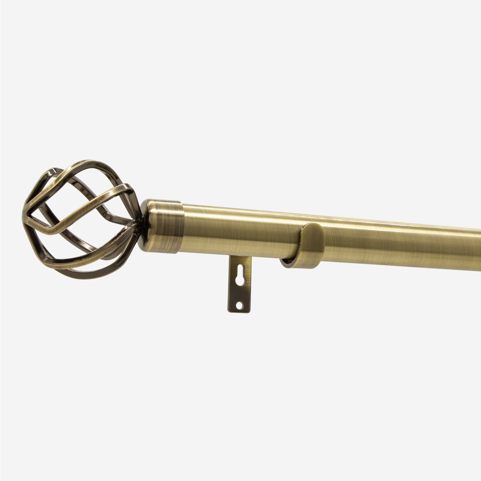 28mm Allure Classic Antique Brass Cage Eyelet Bay Window Curtain Pole ...