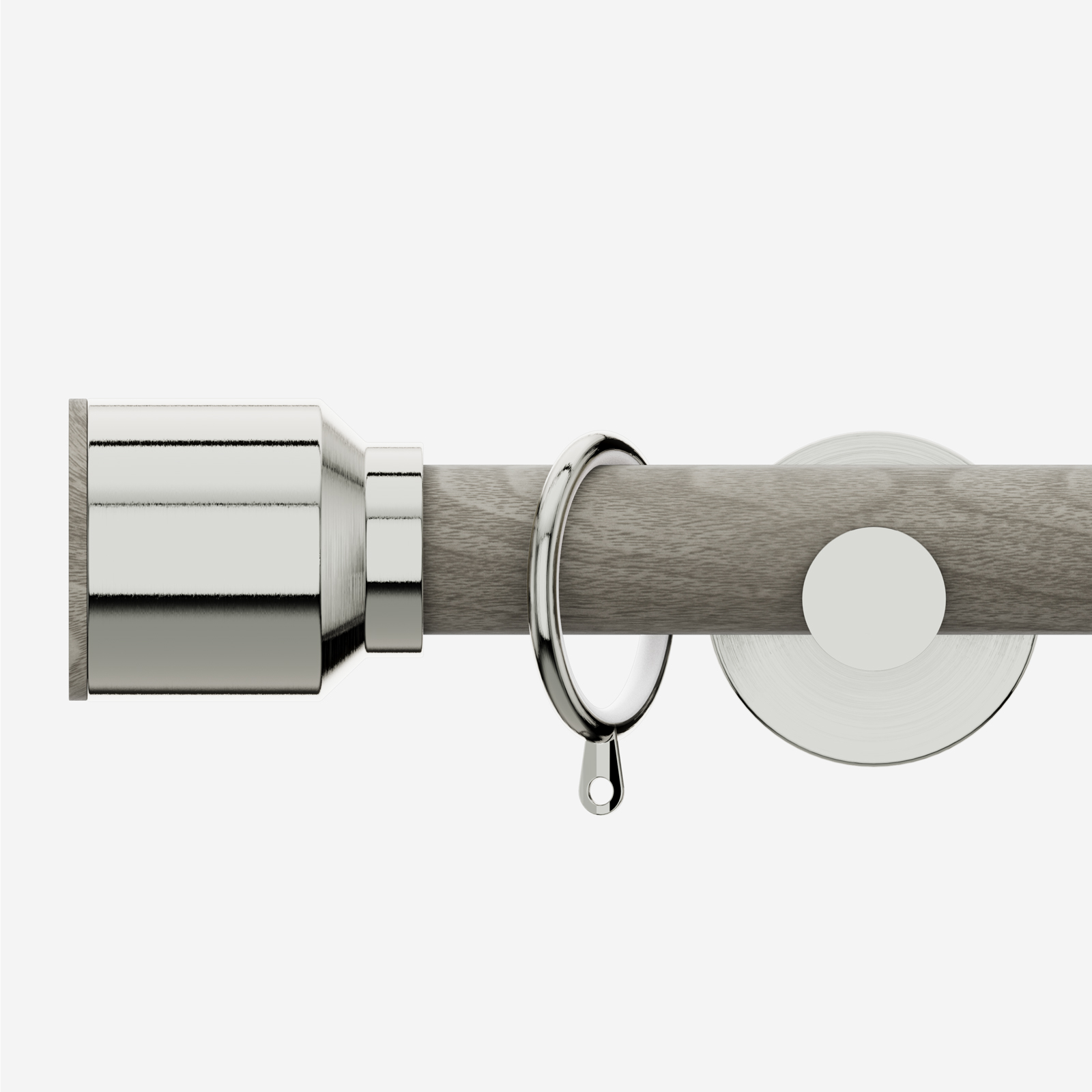 28mm Signature Stainless Steel & White Ash Drum Curtain Pole | Blinds